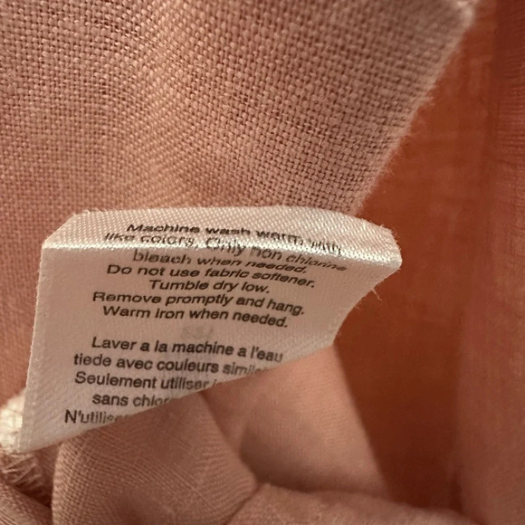 Coldwater Creek Linen 3/4 Sleeve Button Up Size 2X Lagenlook Pink Coastal - Picture 5 of 5